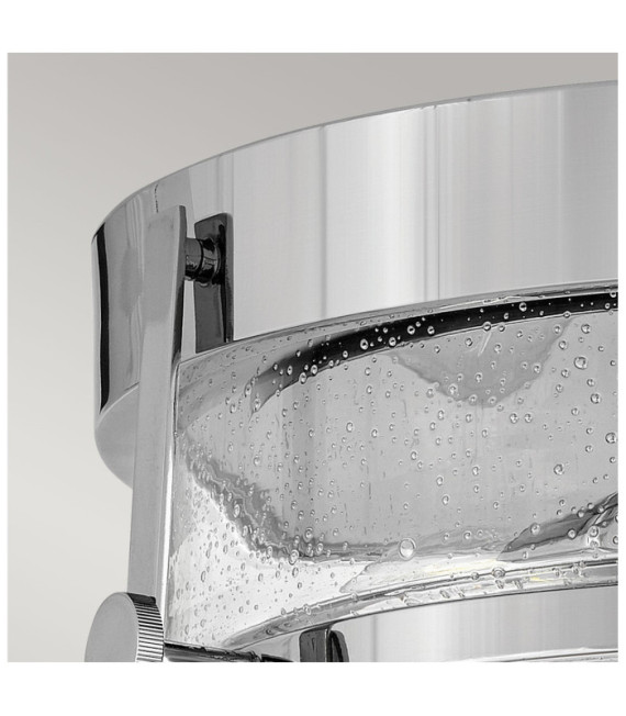 Plafonnier Harper Acier,verre grainé transparent Chrome poli