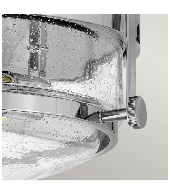 Plafonnier Harper Acier,verre grainé transparent Chrome poli