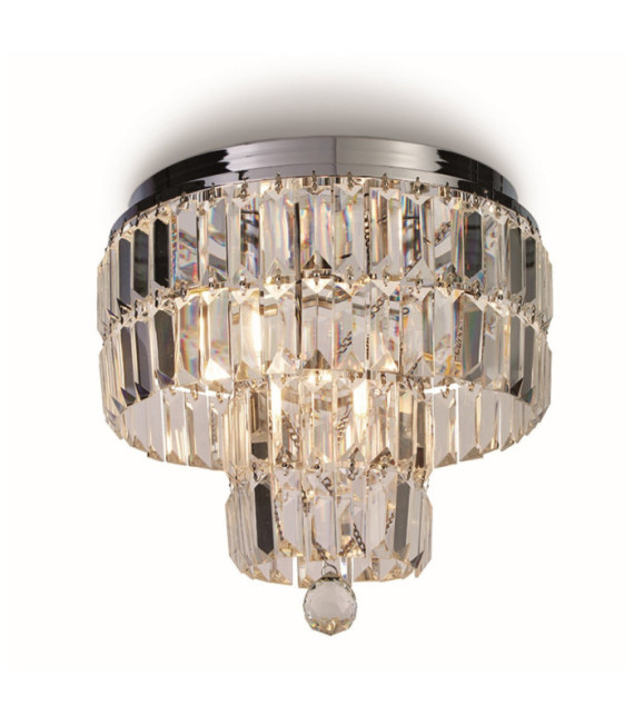 Empire ceiling light Mild steel Chrome, clear