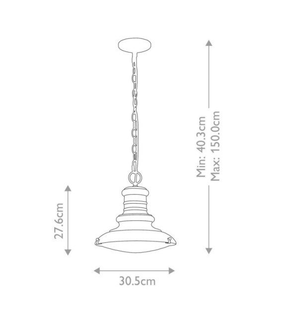 Suspension extérieur Redding Verre,Aluminium Bronze vieilli peint