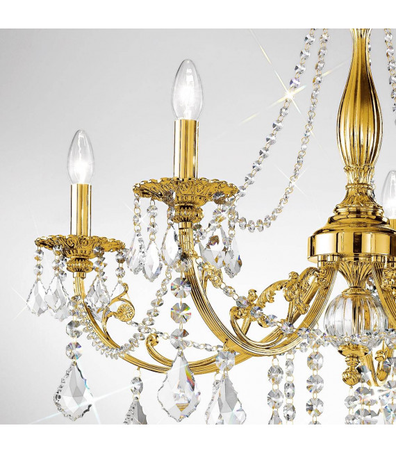 Chandelier classique PISANI CRYSTAL or Français 5 ampoules