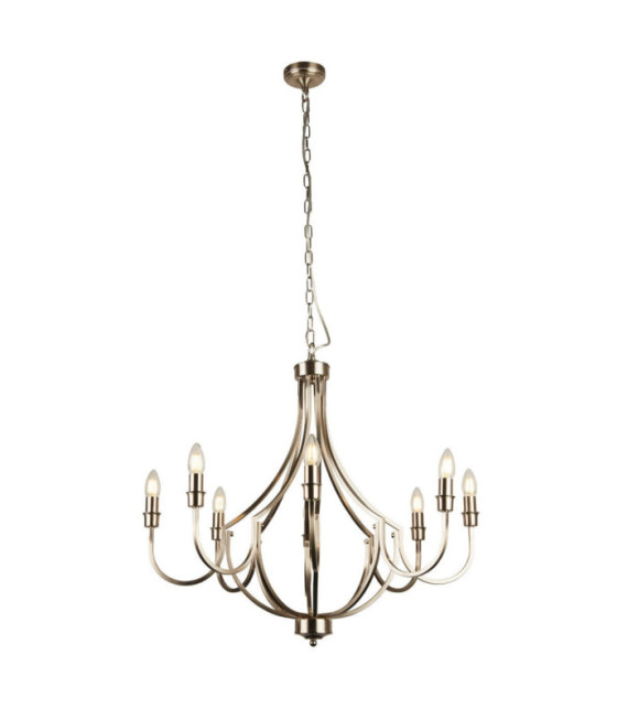 Lodge pendant light Mild steel Satin silver