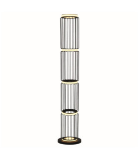 Circolo LED-Stehleuchte Aluminium, Flussstahl, schwarzes Silikon
