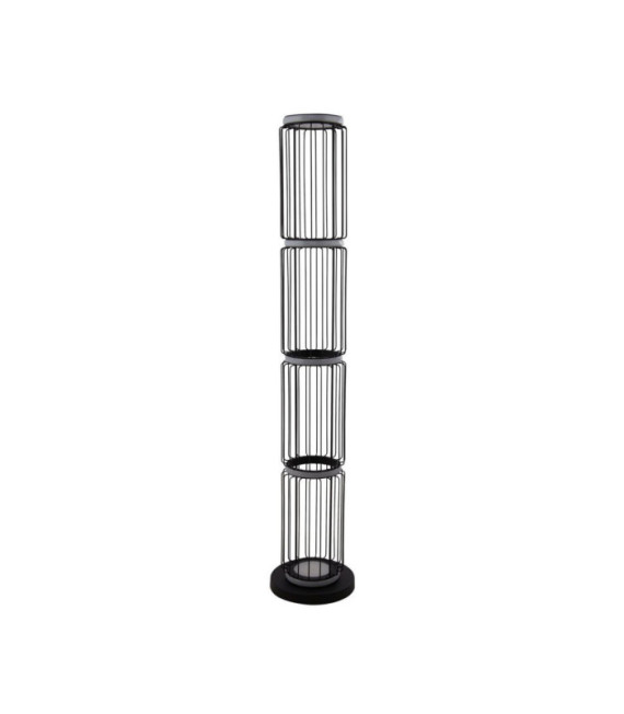 Lámpara de pie LED Circolo Aluminio, Acero dulce, Silicona negra