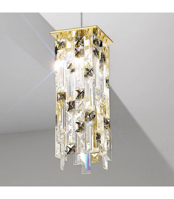 Lampada a sospensione design PRISMA 24 carati oro 1 lampadina