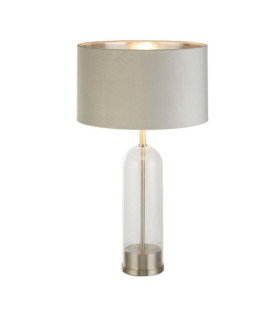 Lámpara de mesa Oxford Acero dulce, vidrio Níquel satinado