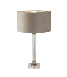 Lámpara de mesa Scarborough Acero dulce, cristal Níquel satinado