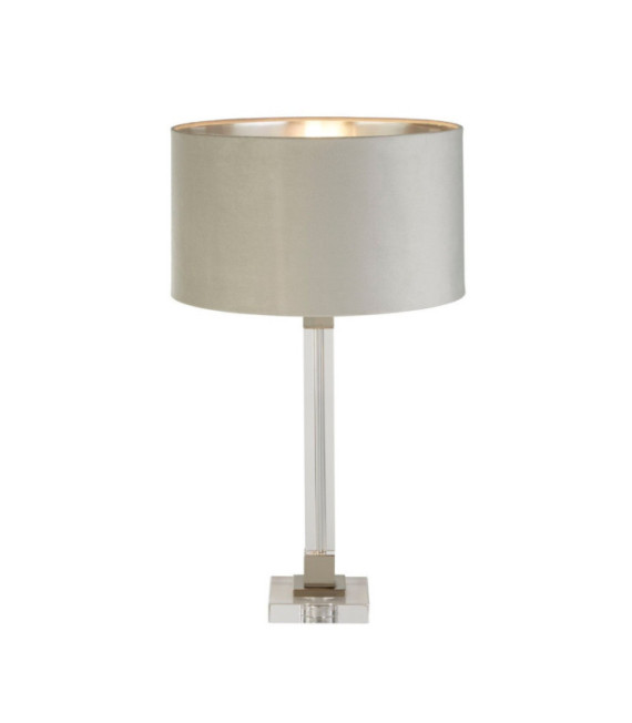 Lámpara de mesa Scarborough Acero dulce, cristal Níquel satinado