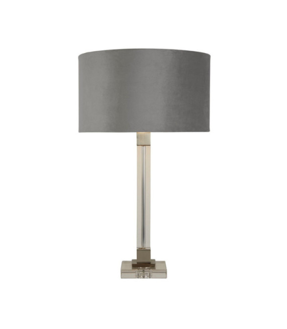Lampada da tavolo Scarborough Acciaio dolce, cristallo Nichel satinato