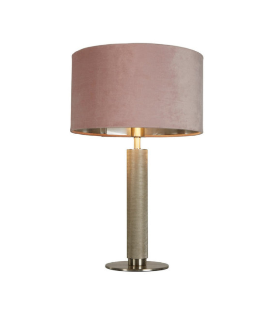 Lampe de table London Acier doux,tissu Argent satiné
