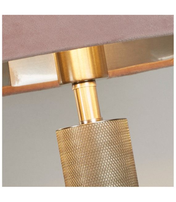 London Table Lamp Mild Steel, Satin Silver Fabric