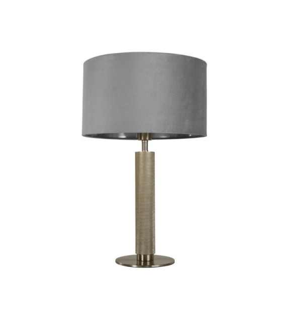 London Tischlampe aus Weichstahl, Stoff aus satiniertem Silber