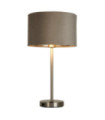 Lampe de table Finn Acier doux,tissu Nickel satiné