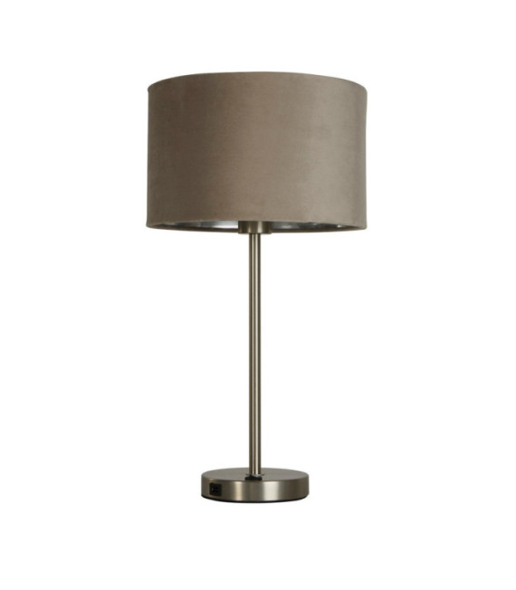 Lampada da tavolo Finn Acciaio dolce, tessuto nichel satinato