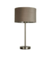 Finn table lamp Mild steel, satin nickel fabric