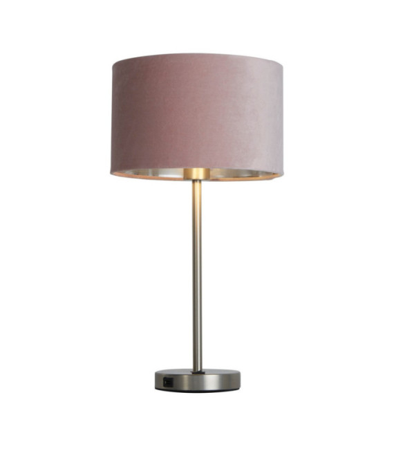Lampe de table Finn Acier doux,tissu Nickel satiné