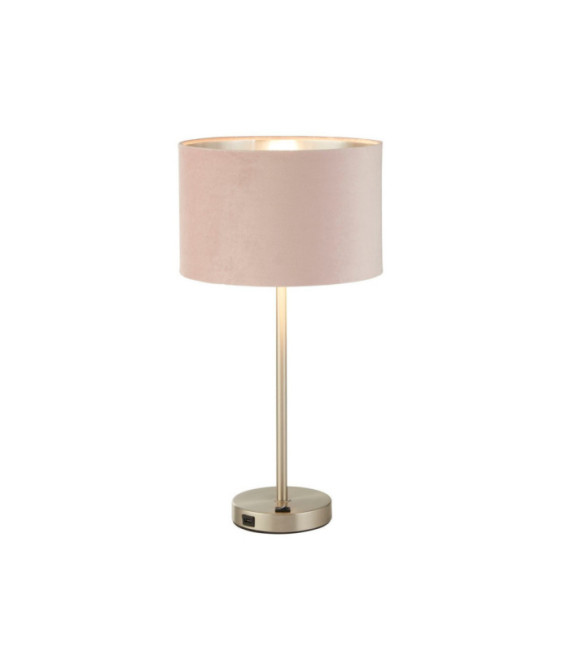 Lampada da tavolo Finn Acciaio dolce, tessuto nichel satinato