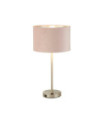 Finn table lamp Mild steel, satin nickel fabric