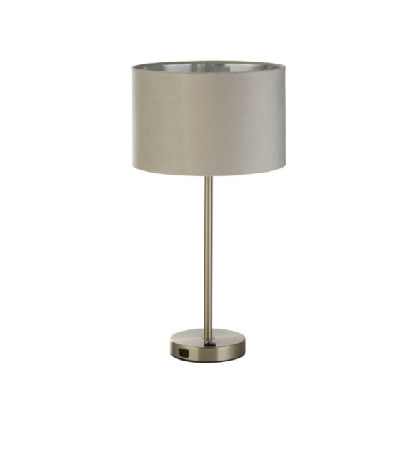 Lampada da tavolo Finn Acciaio dolce, tessuto nichel satinato