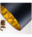 Camilia Table Lamp Resin, Parchment, Black Steel, Antique Gold