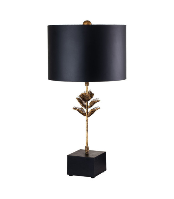 Lampada da Tavolo Camilia Resina, Pergamena, Acciaio Nero, Oro Antico