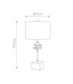 Camilia Table Lamp Resin, Parchment, Black Steel, Antique Gold