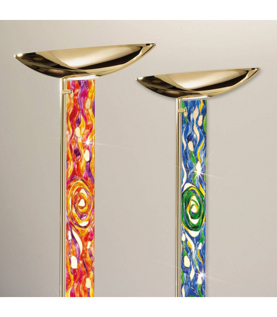 Design Stehleuchte DELPHI Gold 24 Karat 4 Glühbirnen