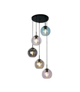 Mardi Pendant Light Mild steel, Black glass