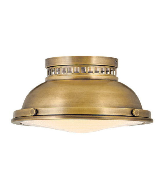 Plafoniera Amelia Diffusore in acciaio, vetro stampato Ottone Heritage