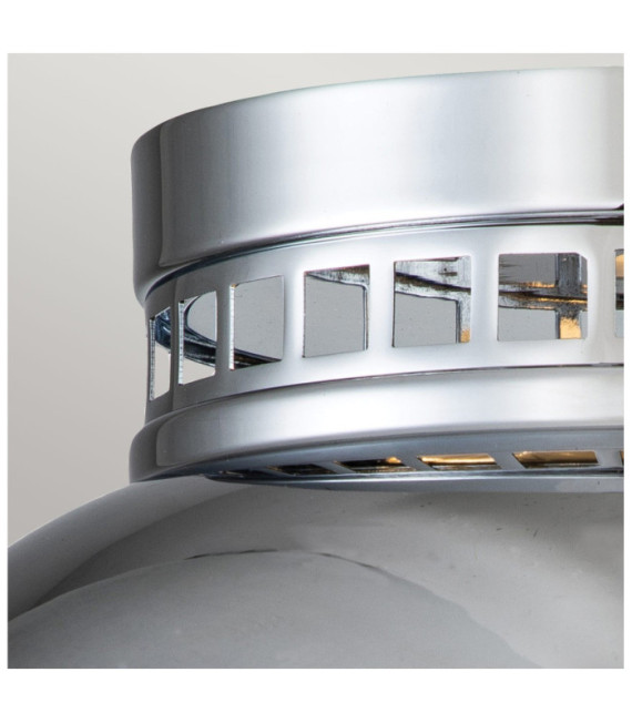Amelia Deckenleuchte Diffusor aus Stahl, geformtes Glas Poliertes Chrom
