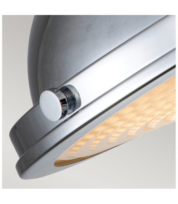 Amelia ceiling light Diffuser in steel, molded glass Polished chrome