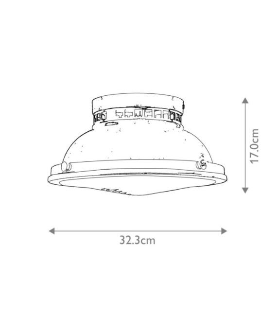 Plafonnier Amelia Diffuseur en acier,verre moulé Chrome poli