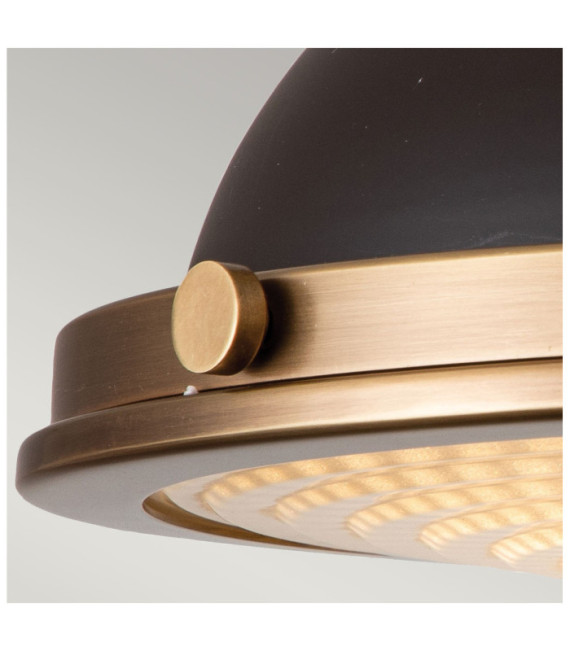 Plafoniera Amelia Diffusore in acciaio, vetro stampato Buckeye Bronzo