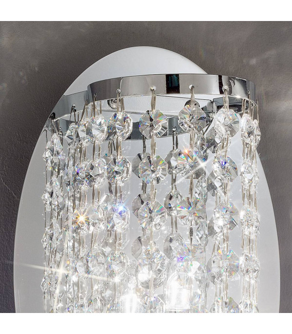 CHARLESTON Designer Wandleuchte Chrom 1 Glühbirne