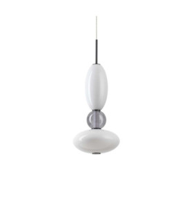 Lámpara colgante de cristal, metal negro