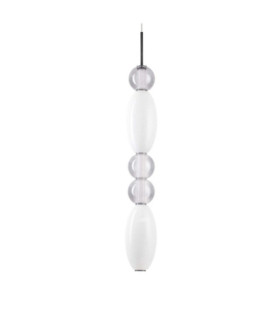 Pendelleuchte aus Glas, schwarzes Metall