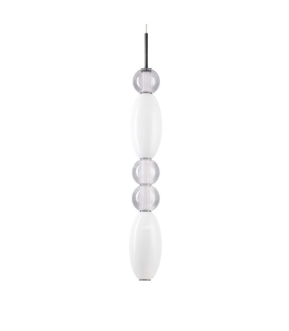 Lámpara colgante de cristal, metal negro