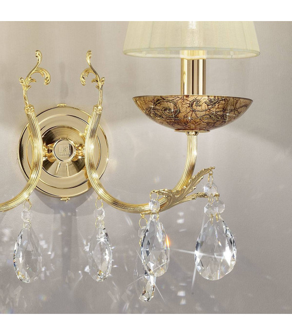 Klassische Wandleuchte VICTORIA 2 Gold 24 Karat 2 Glühbirnen