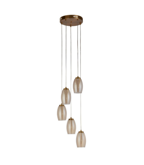 Lámpara colgante Cyclone Acero dulce, vidrio, acrílico Bronce