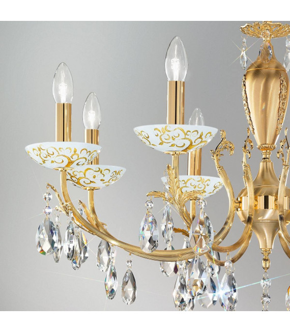 Candelabro clásico VICTORIA 2 Oro 24 Quilates 8 bombillas