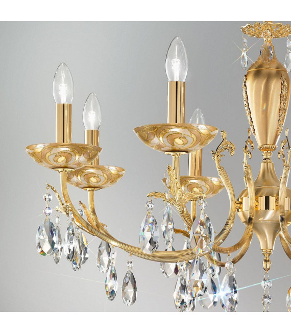 Candelabro clásico VICTORIA 2 Oro 24 Quilates 8 bombillas