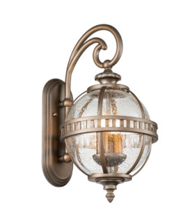 Applique murale extérieur Kichler Aluminium,laiton,verre grainé transparent Bronze bruni
