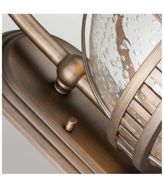 Lampada da parete per esterni Kichler Alluminio, ottone, vetro granulato trasparente Bronzo brunito