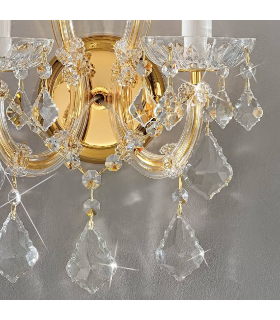 Applique murale classique MARIA LOUISE Or 24 Carats 2 ampoules