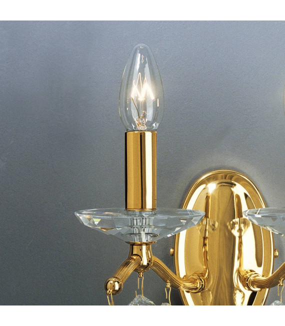 Applique classica CARMEN 2 oro 24 carati 2 lampadine