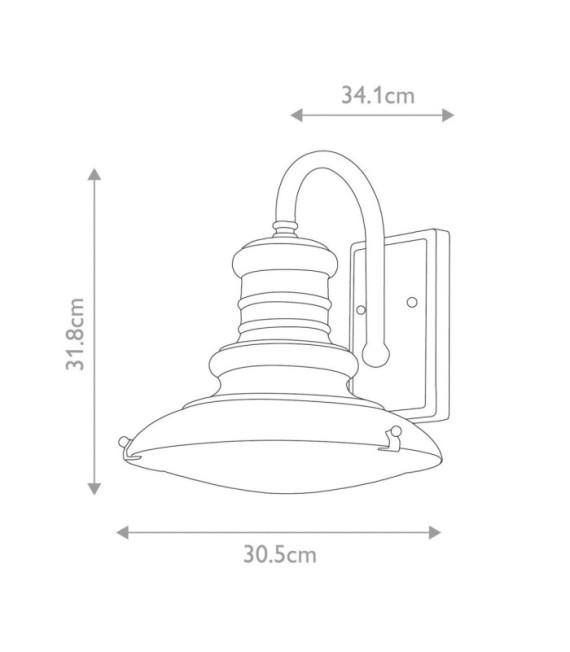 Redding exterior wall light Glass, Aluminum Painted aged bronze