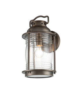 Kichler exterior wall light Aluminum, brass, transparent grained glass Burnished bronze