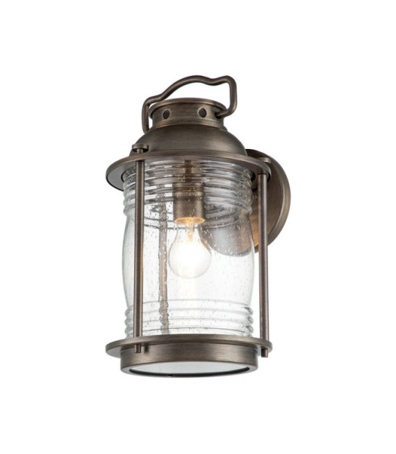 Lampada da parete per esterni Kichler Alluminio, ottone, vetro granulato trasparente Bronzo brunito