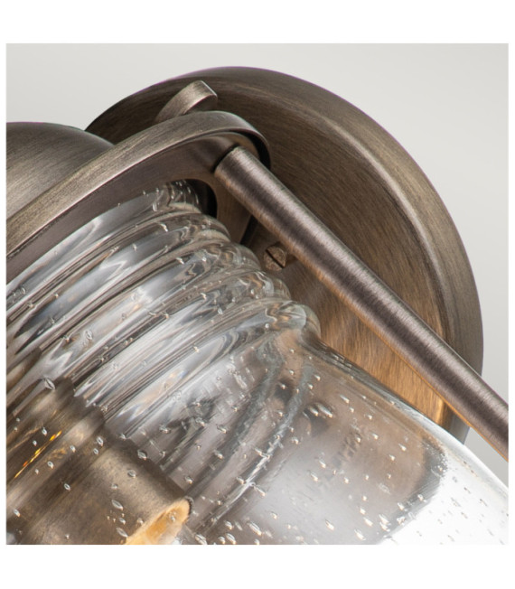Lampada da parete per esterni Kichler Alluminio, ottone, vetro granulato trasparente Bronzo brunito