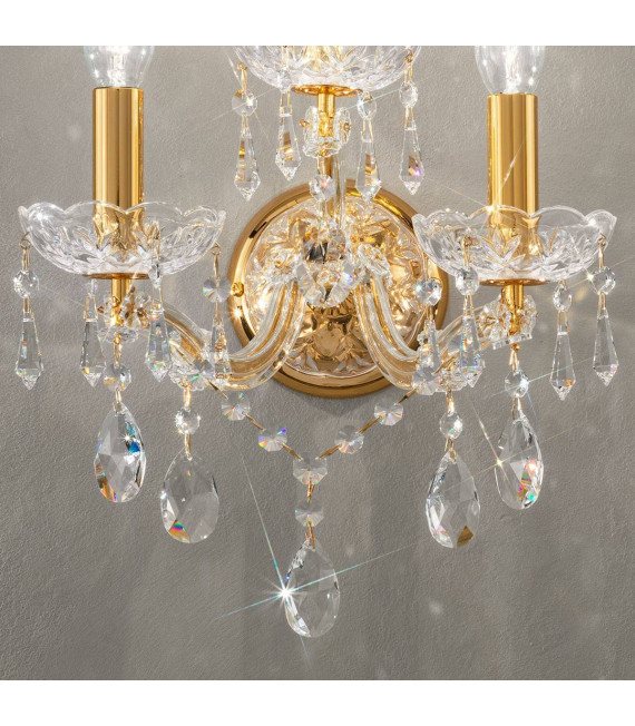 Applique classica SCHÖNBRUNN 24 carati oro 3 lampadine